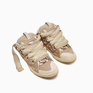 LANVIN LEATHER CURB SNEAKERS

Ecru
